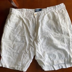 White Linen 40 Polo by Ralph Lauren Shorts